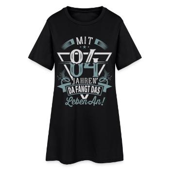 84. Geburtstag Da Fängt Das Leben An - Frauen T-Shirt-Kleid - Schwarz - Vorne