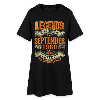 1980 Septembre Légende d’anniversaire - Robe T-shirt Femme - noir - Devant