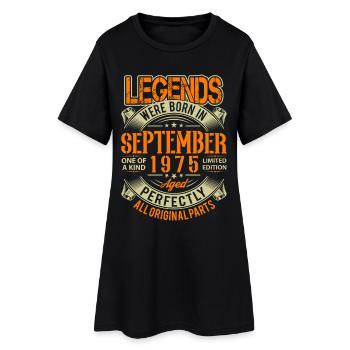 1975 Septembre Légende d’anniversaire - Robe T-shirt Femme - noir - Devant