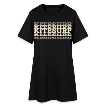 Kitesurfen Kitesurf Kitesurfer Kiteboard - Frauen T-Shirt-Kleid - Schwarz - Vorne