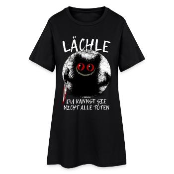 Lächle Du Kannst Sie Nicht Alle Töten Grinsekatze - Frauen T-Shirt-Kleid - Schwarz - Vorne