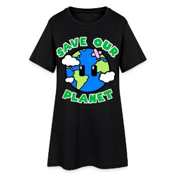 Sauvez notre planète - Robe T-shirt Femme - noir - Devant