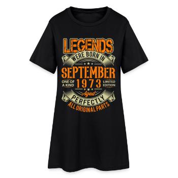 1973 Septembre Légende d’anniversaire - Robe T-shirt Femme - noir - Devant