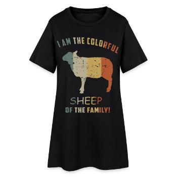 Je suis le mouton coloré de la famille - Robe T-shirt Femme - noir - Devant
