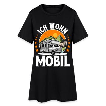 Camping Camper Campen - Frauen T-Shirt-Kleid - Schwarz - Vorne