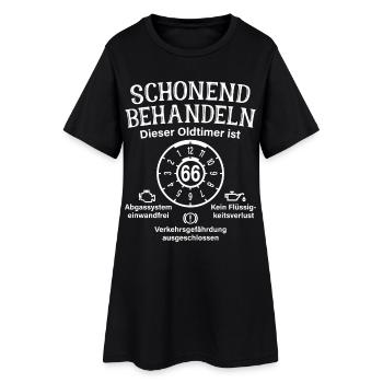 66. Geburtstag Schonend Behandeln Oldtimer Ist 66 - Frauen T-Shirt-Kleid - Schwarz - Vorne