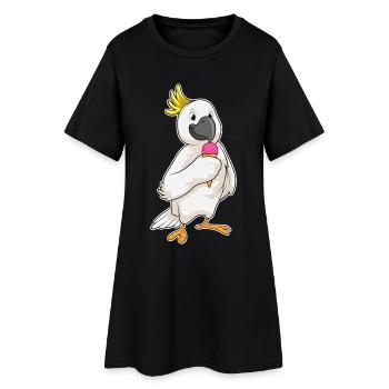 Glace gaufre perroquet - Robe T-shirt Femme - noir - Devant