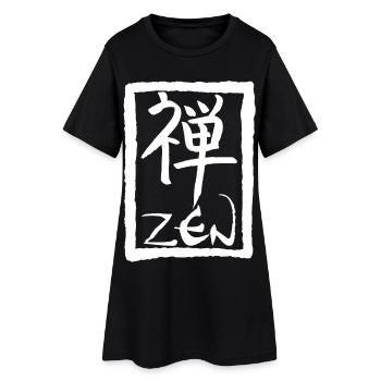 Le mot zen en japonais (blanc) - Robe T-shirt Femme - noir - Devant