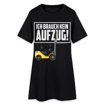 Gabelstapler Fahrer - Frauen T-Shirt-Kleid - Schwarz - Vorne