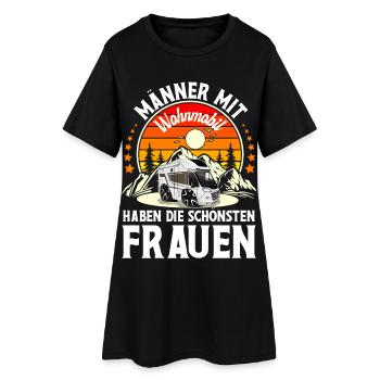 Camping Camper Campen - Frauen T-Shirt-Kleid - Schwarz - Vorne