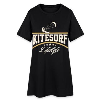 Kitesurfen Kitesurf Kitesurfer Kiteboard - Frauen T-Shirt-Kleid - Schwarz - Vorne