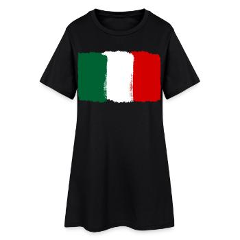 Drapeau de l’Italie utilisé look - Robe T-shirt Femme - noir - Devant