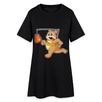 Bär Fleisch - Frauen T-Shirt-Kleid - Schwarz - Vorne