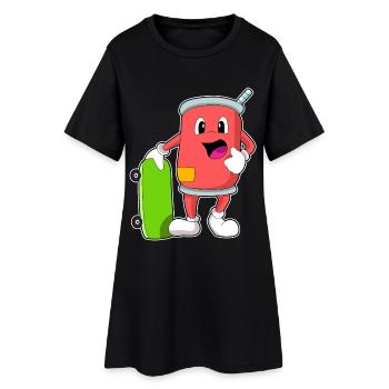 Can Skater Skateboard - Robe T-shirt Femme - noir - Devant