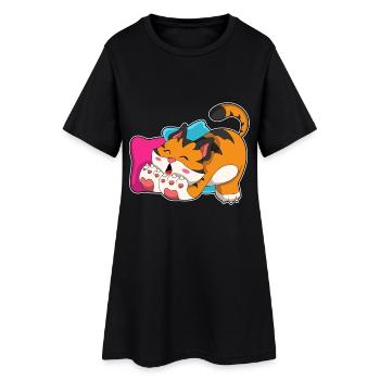 Süßer Tiger  - Frauen T-Shirt-Kleid - Schwarz - Vorne