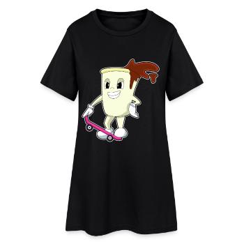 Skateboard Coffee Skateur - Robe T-shirt Femme - noir - Devant