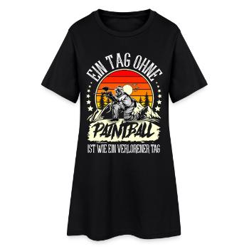 Paintball - Frauen T-Shirt-Kleid - Schwarz - Vorne