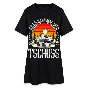 Camping Camper Campen - Frauen T-Shirt-Kleid - Schwarz - Vorne