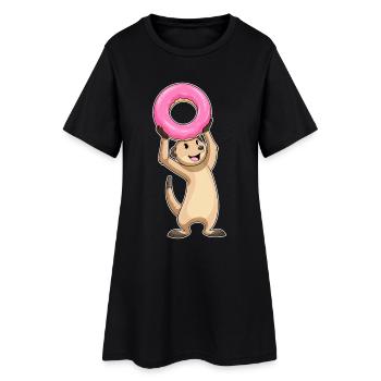 Meerkat Donut - Women’s T-Shirt Dress - black - Front