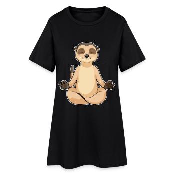 Erdmännchen Yoga Fitness Meditation - Frauen T-Shirt-Kleid - Schwarz - Vorne