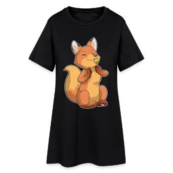 Fox lollipop - Women’s T-Shirt Dress - black - Front