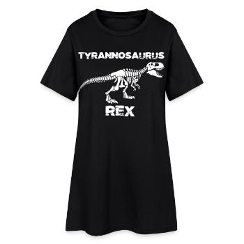 Squelette de tyrannosaure blanc - Robe T-shirt Femme - noir - Devant