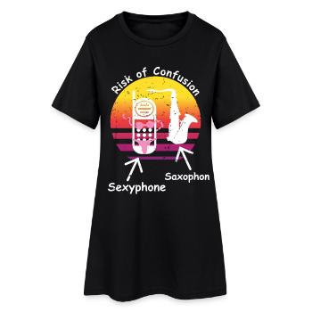 Saxophone et sexphone - Robe T-shirt Femme - noir - Devant