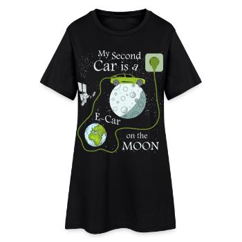 Voiture électrique sur la lune - Robe T-shirt Femme - noir - Devant