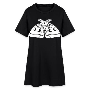 White moth - Women’s T-Shirt Dress - black - Front