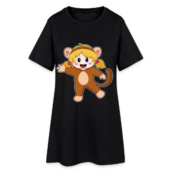 Affe Mädchen Kostüm - Frauen T-Shirt-Kleid - Schwarz - Vorne