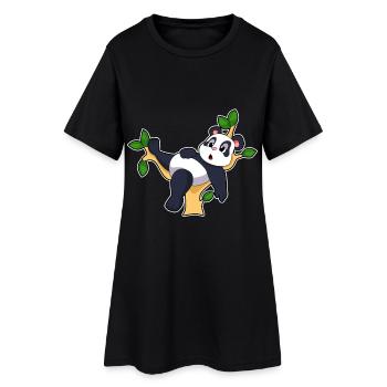 Panda Zweig - Frauen T-Shirt-Kleid - Schwarz - Vorne
