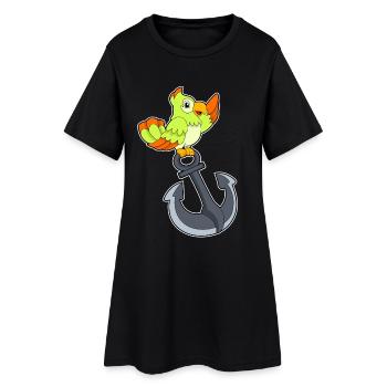 Ancre Perroquet - Robe T-shirt Femme - noir - Devant