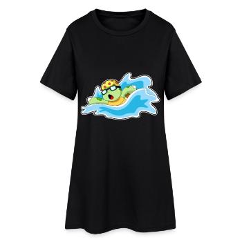 Lunettes de natation pour tortues Été - Robe T-shirt Femme - noir - Devant