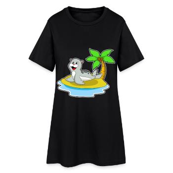 Île Seal - Robe T-shirt Femme - noir - Devant