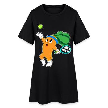 Raquette de tennis à carotte - Robe T-shirt Femme - noir - Devant