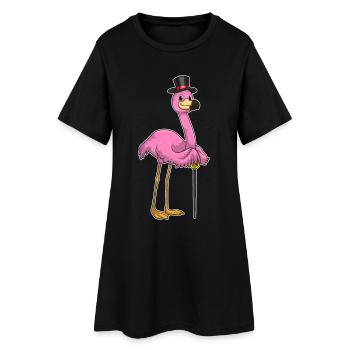 Canne de marche pour les retraités flamants roses - Robe T-shirt Femme - noir - Devant
