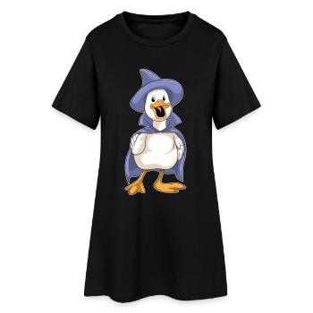Duck Halloween Witch - Women’s T-Shirt Dress - black - Front