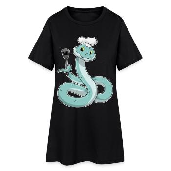 Cuisinière serpent Cuisine de la spatule, - Robe T-shirt Femme - noir - Devant