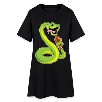 Poulet serpent - Robe T-shirt Femme - noir - Devant