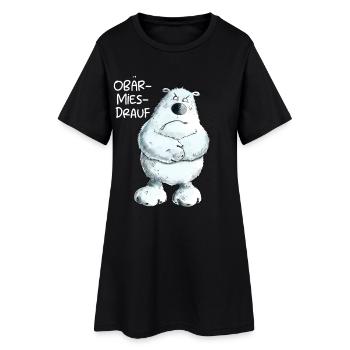 Obärmies drauf Bär I Nein I Nö I Statement Bärchen - Frauen T-Shirt-Kleid - Schwarz - Vorne