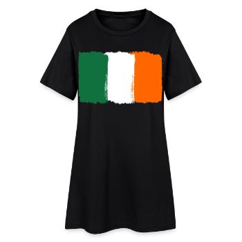 Drapeau de l’Irlande utilisé look - Robe T-shirt Femme - noir - Devant