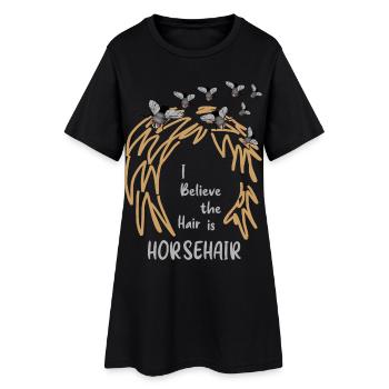 Je pense que le poil est du crin de cheval. - Robe T-shirt Femme - noir - Devant