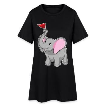 Drapeau des éléphants - Robe T-shirt Femme - noir - Devant