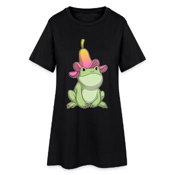 Plumeria de grenouille - Robe T-shirt Femme - noir - Devant