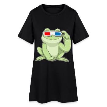 Lunettes Grenouille - Robe T-shirt Femme - noir - Devant