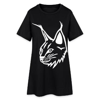 Portrait of the white lynx - Women’s T-Shirt Dress - black - Front