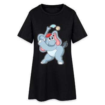 Elephant Baseball - Robe T-shirt Femme - noir - Devant