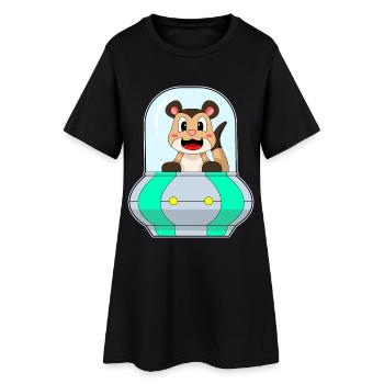 Vaisseau spatial Suricate Espace - Robe T-shirt Femme - noir - Devant