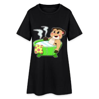 Meerkat Bathing Bathtub - Women’s T-Shirt Dress - black - Front