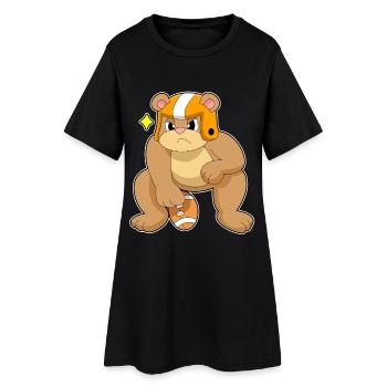 Bär American Football Sport - Frauen T-Shirt-Kleid - Schwarz - Vorne